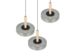 LED Pendelleuchte CELESTE höhenverstellbar 3-flammig Glas Chrom, Ø 35cm