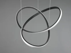 LED Pendelleuchte COURSE Schwarz mit Stufen Dimmer, 4000K Neutralweiß, Ø 60cm