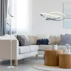 LED Pendelleuchte COURSE Silber mit Stufen Dimmer, 4000K Neutralweiß, Ø 60cm