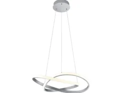 LED Pendelleuchte COURSE Silber Stufen Dimmer 3000 Kelvin Warmweiß, Ø 60cm