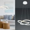 LED Pendelleuchte COURSE Weiß Stufen Dimmer 4000 Kelvin Neutralweiß, Ø 60cm