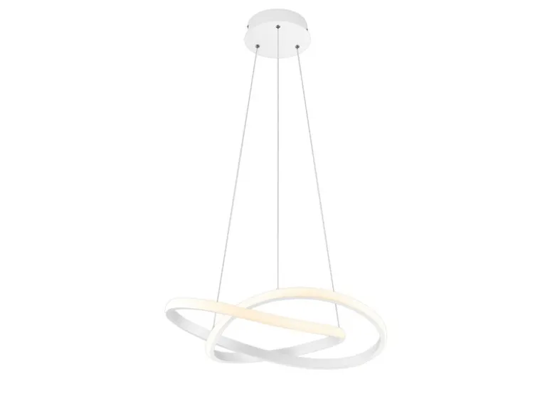 LED Pendelleuchte COURSE Weiß Stufen Dimmer 4000 Kelvin Neutralweiß, Ø 60cm