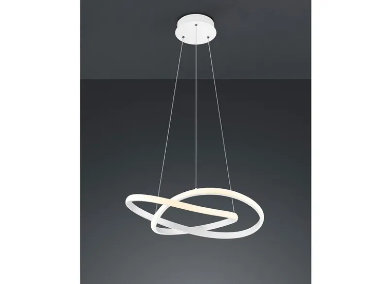 LED Pendelleuchte COURSE Weiß Stufen Dimmer 4000 Kelvin Neutralweiß, Ø 60cm