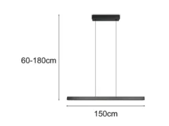 LED Pendelleuchte DONEGAL elektrisch höhenverstellbar, Tageslicht, Breite 150cm