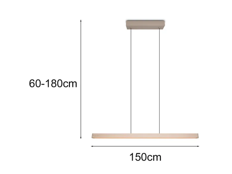 LED Pendelleuchte DONEGAL elektrisch höhenverstellbar, Tageslicht, Breite 150cm