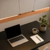 LED Pendelleuchte EDGEWOOD mit Holz, dimmbar & höhenverstellbar, Breite 115cm