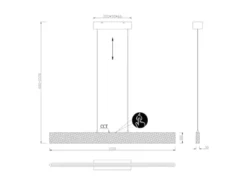 LED Pendelleuchte EDGEWOOD mit Holz, dimmbar & höhenverstellbar, Breite 115cm