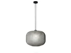 LED Pendelleuchte einflammig Kristall Glasschirm Rauchglas, Ø 40cm