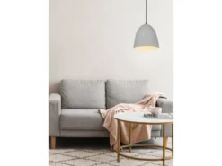 LED Pendelleuchte einflammig Metall Grau rund, Ø 25cm