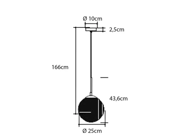LED Pendelleuchte einflammig mit Relief Glaskugel aus Rauchglas, Ø 25cm