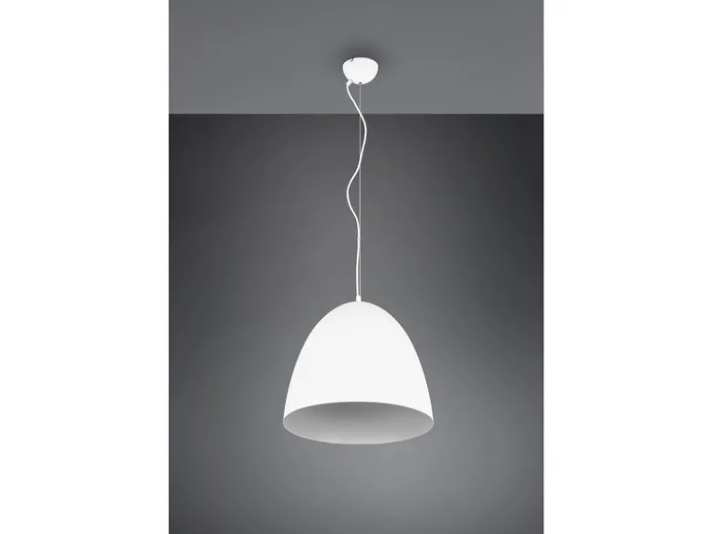 LED Pendelleuchte einflammig Metall Weiß rund, Ø 40cm