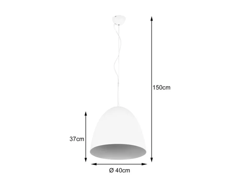 LED Pendelleuchte einflammig Metall Weiß rund, Ø 40cm