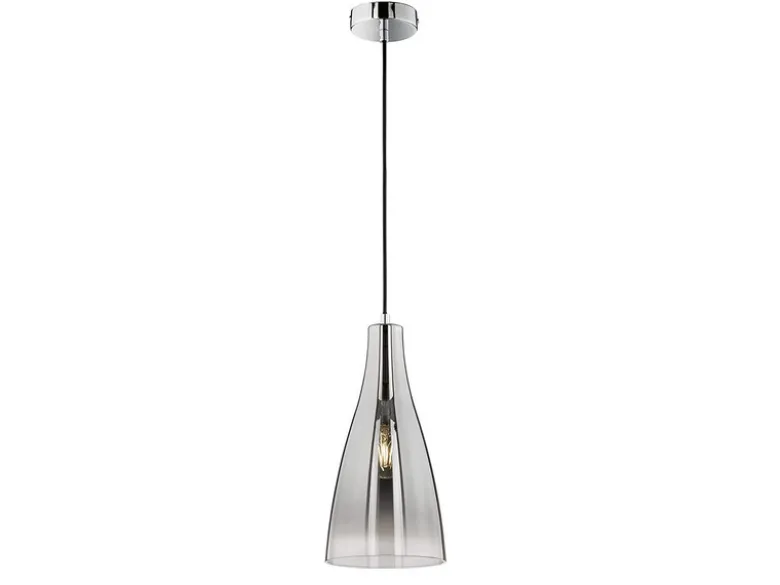 LED Pendelleuchte einflammig Glas Chromfarben verspiegelt, Ø 23cm