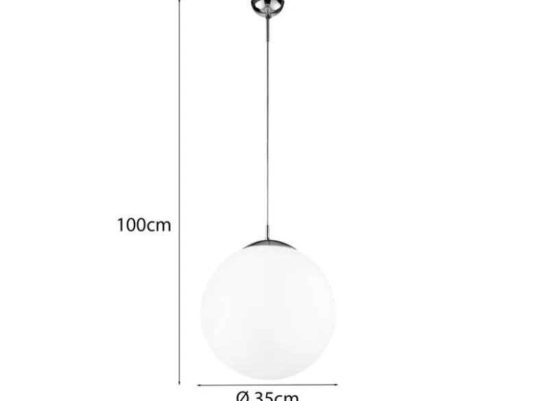 LED Pendelleuchte einflammig Glaskugel Opalweiß, Ø 35cm