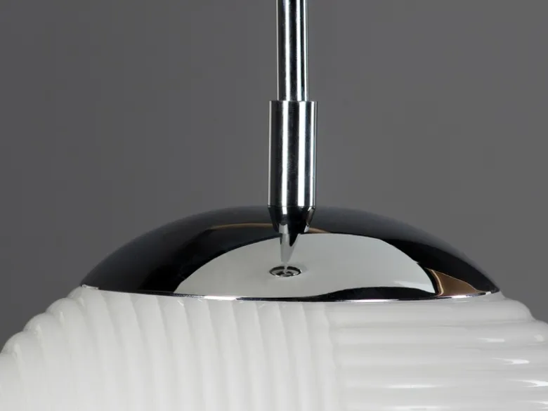 LED Pendelleuchte einflammig mit Relief Milchglas Lampenschirm Weiß, Ø 23cm
