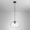 LED Pendelleuchte einflammig mit Kugel Glasschirm transparent Ø 30cm