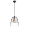 LED Pendelleuchte einflammig dimmbar Schwarz Rauchglas, Ø 25cm