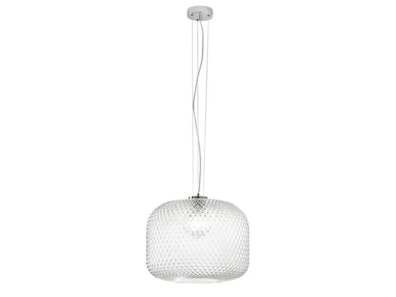 LED Pendelleuchte einflammig Kristall Glasschirm Klarglas, Ø 40cm