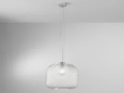 LED Pendelleuchte einflammig Kristall Glasschirm Klarglas, Ø 40cm