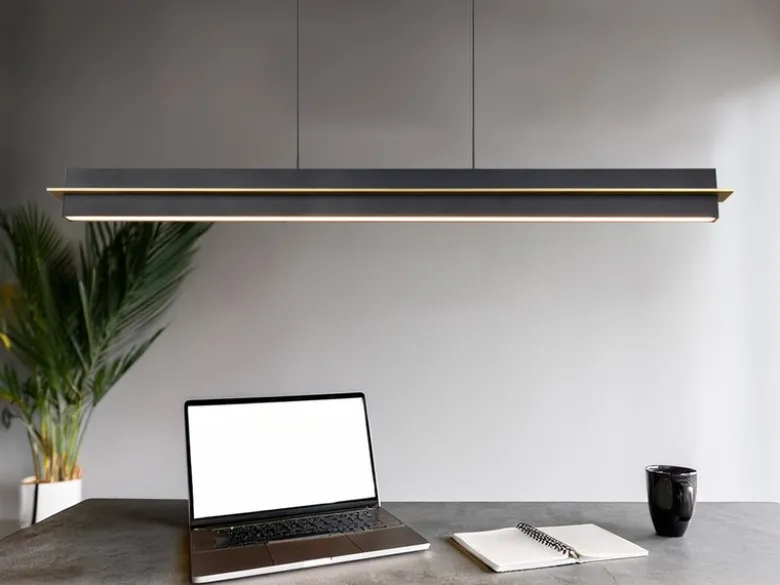LED Pendelleuchte EMERSON höhenverstellbar & dimmbar, Schwarz, Breite 95cm