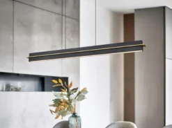 LED Pendelleuchte EMERSON höhenverstellbar & dimmbar, Schwarz, Breite 95cm