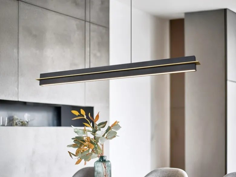 LED Pendelleuchte EMERSON höhenverstellbar & dimmbar, Schwarz, Breite 95cm