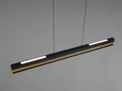 LED Pendelleuchte EMERSON höhenverstellbar & dimmbar, Schwarz, Breite 95cm