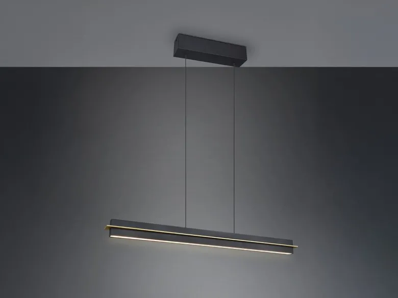 LED Pendelleuchte EMERSON höhenverstellbar & dimmbar, Schwarz, Breite 95cm