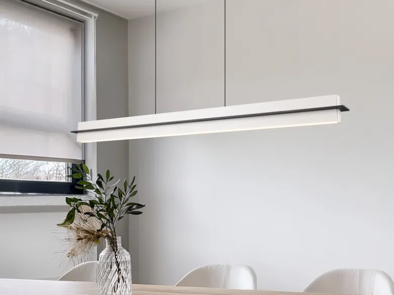 LED Pendelleuchte EMERSON höhenverstellbar & dimmbar, Hellgrau, Breite 95cm