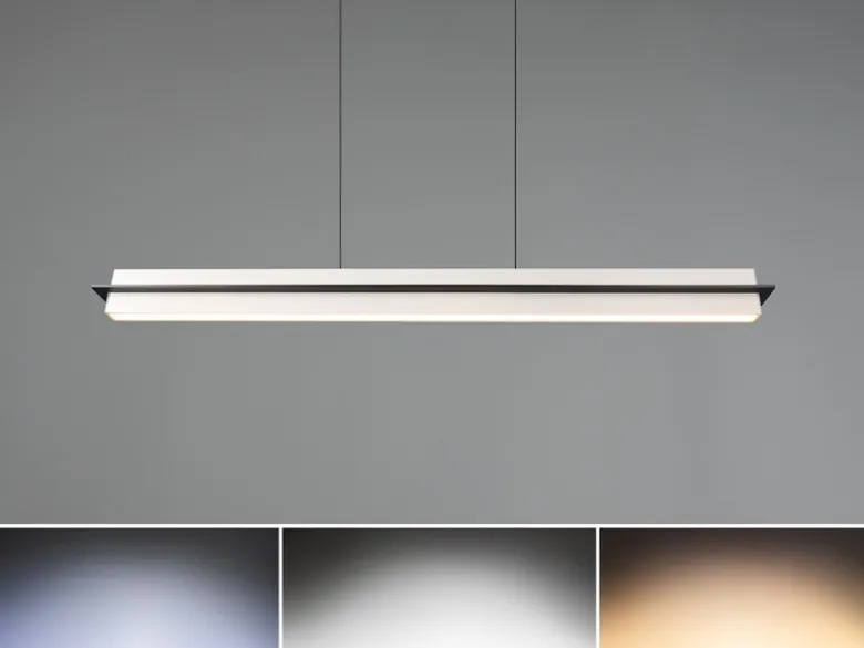 LED Pendelleuchte EMERSON höhenverstellbar & dimmbar, Hellgrau, Breite 95cm