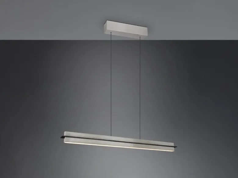 LED Pendelleuchte EMERSON höhenverstellbar & dimmbar, Silber, Breite 95cm