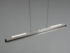 LED Pendelleuchte EMERSON höhenverstellbar & dimmbar, Silber, Breite 95cm