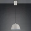 LED Pendelleuchte 1-flammig aus Metall höhenverstellbar in Hellgrau, Ø 30cm