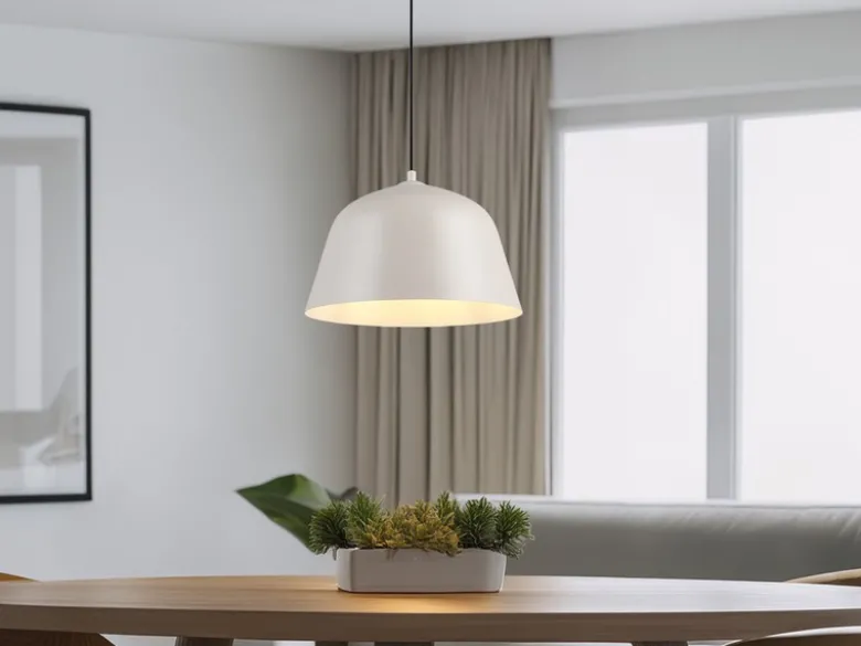 LED Pendelleuchte 1-flammig aus Metall höhenverstellbar in Hellgrau, Ø 30cm