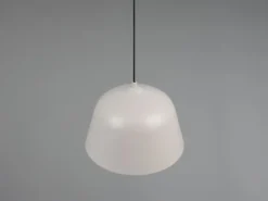 LED Pendelleuchte 1-flammig aus Metall höhenverstellbar in Hellgrau, Ø 30cm