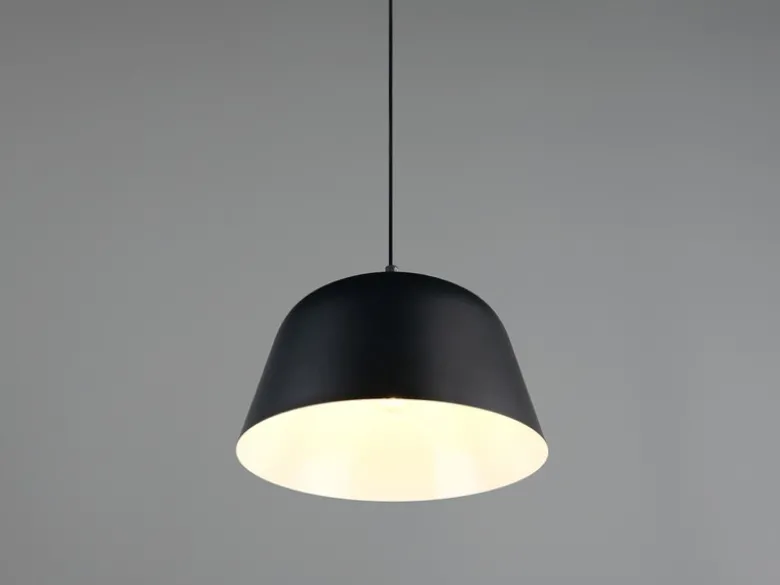 LED Pendelleuchte 1-flammig aus Metall höhenverstellbar in Schwarz, Ø 30cm