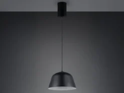 LED Pendelleuchte 1-flammig aus Metall höhenverstellbar in Schwarz, Ø 30cm