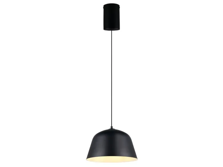 LED Pendelleuchte 1-flammig aus Metall höhenverstellbar in Schwarz, Ø 30cm