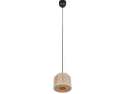 LED Pendelleuchte 1-flammig aus Jute Natur im Boho Stil, Ø 31cm