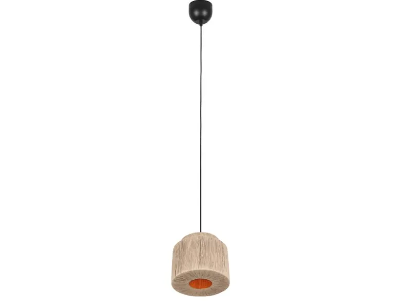 LED Pendelleuchte 1-flammig aus Jute Natur im Boho Stil, Ø 31cm