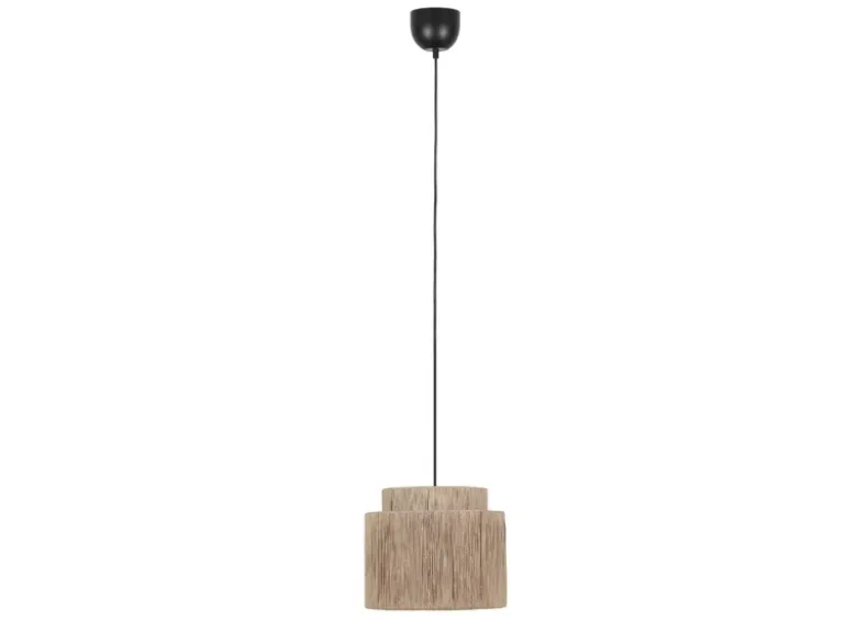 LED Pendelleuchte 1-flammig aus Jute Natur im Boho Stil, Ø 31cm