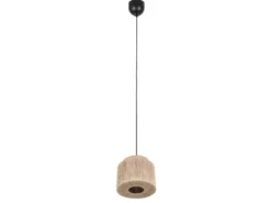 LED Pendelleuchte 1-flammig aus Jute Natur im Boho Stil, Ø 31cm