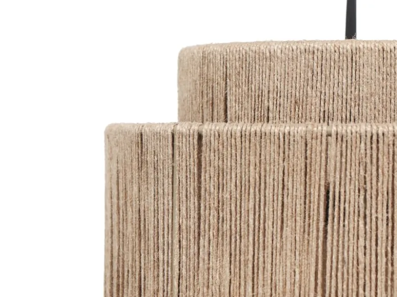 LED Pendelleuchte 4-flammig aus Jute Natur im Boho Stil, Breite 115cm