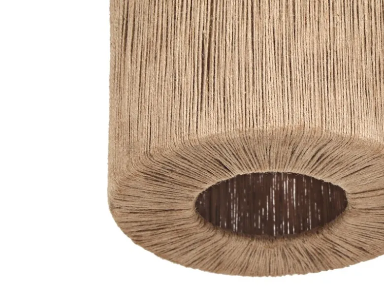LED Pendelleuchte 4-flammig aus Jute Natur im Boho Stil, Breite 115cm