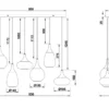 LED Pendelleuchte 6 flammig Glas Chrom verspiegelt & Rauchglas Optik, B: 93cm