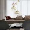 LED Pendelleuchte 5-flammig, Glaskugeln Gold & Klarglas, Ø 65cm