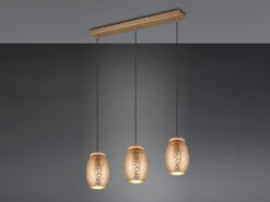 LED Pendelleuchte 3-flammig in Coffee mit ausgefallenem Stanzmuster, B: 71cm
