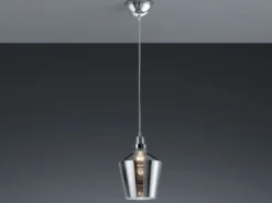 LED Pendelleuchte 1-flammig klein mit Rauchglas Lampenschirm, Ø 20cm
