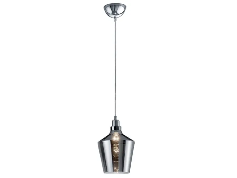 LED Pendelleuchte 1-flammig klein mit Rauchglas Lampenschirm, Ø 20cm