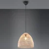 LED Pendelleuchte 1-flammig Lampenschirm Korbgeflecht aus Rattan, Ø 35cm